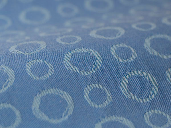 Blue hoop design contract fabric 